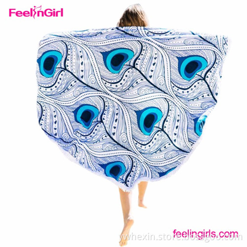 polyester round beach cover custom beach towel